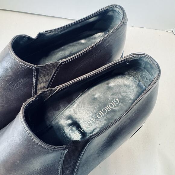 Giorgio Armani Sz US 10 Loafers Dark brown Leather Slip On Made In Italy Classic main image 9